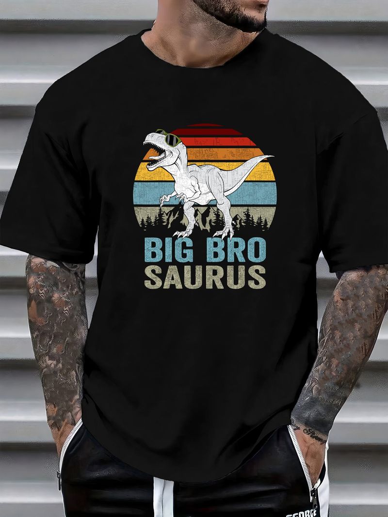 Maglietta Bigbrosaurus T Rex Dino Big Bro Saurus Brother Dinosaur Streetwear Fashion Stretched Graphic Versatile Estate Designer Clothes Comodo_voghion.com
