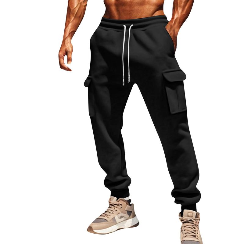 Retro Casual Pants - Men's Loose Straight-Leg Trousers With Adjustable Drawstring, Breathable Polyester For Streetwear & Daily Wear_voghion.com