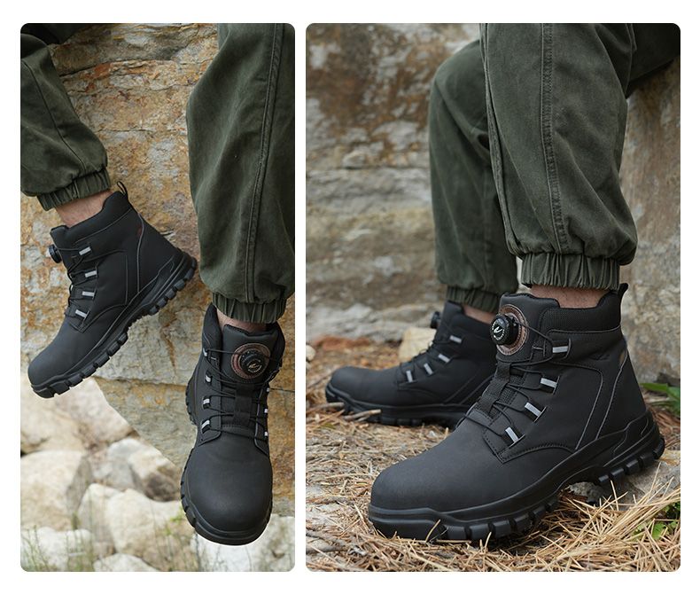 New Fashion 2024 Waterproof Security Work Safety Protective Leather Boots Anti-smash Anti-puncture Industrial Shoes_voghion.com