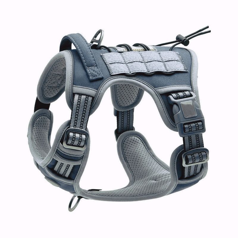 Tactical Pet Dog Metal Iron Explosion-Proof Thickened Nylon Harness For Medium And Large Dogs Overseas_voghion.com