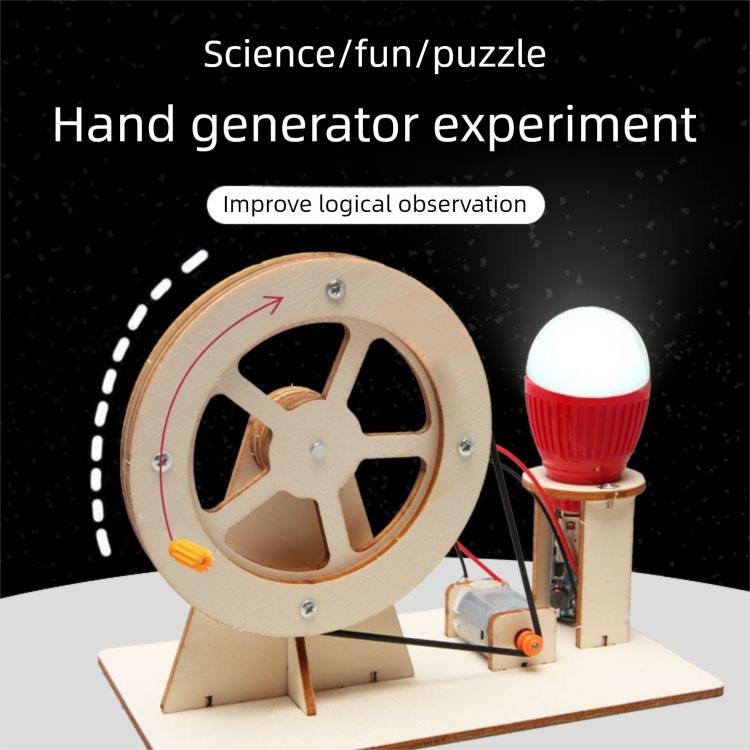 Experimento científico Lâmpada Gerador de manivela Estudante Ciência e Tecnologia Pequena produção infantil_voghion.com