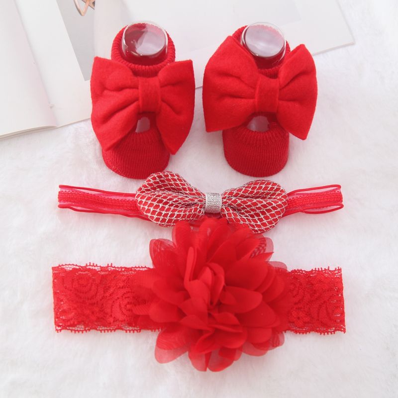 Fascia per capelli da bambina con fiori, calzini, set di fiocchi a corona, fascia per capelli per neonati, fasce per ragazze, turbante, accessori per capelli per bambini, 3 pezzi/set_voghion.com