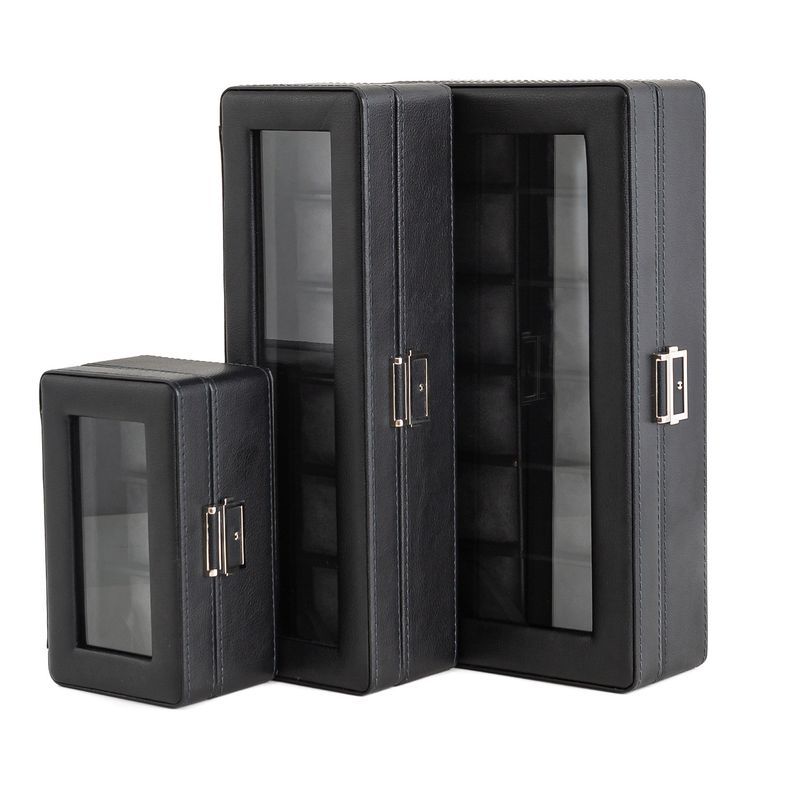 Black Green New Lychee Pattern High End Watch Box 3 Bit 6 Bit 12 Bit Double Layer Watch Jewelry Storage Box_voghion.com