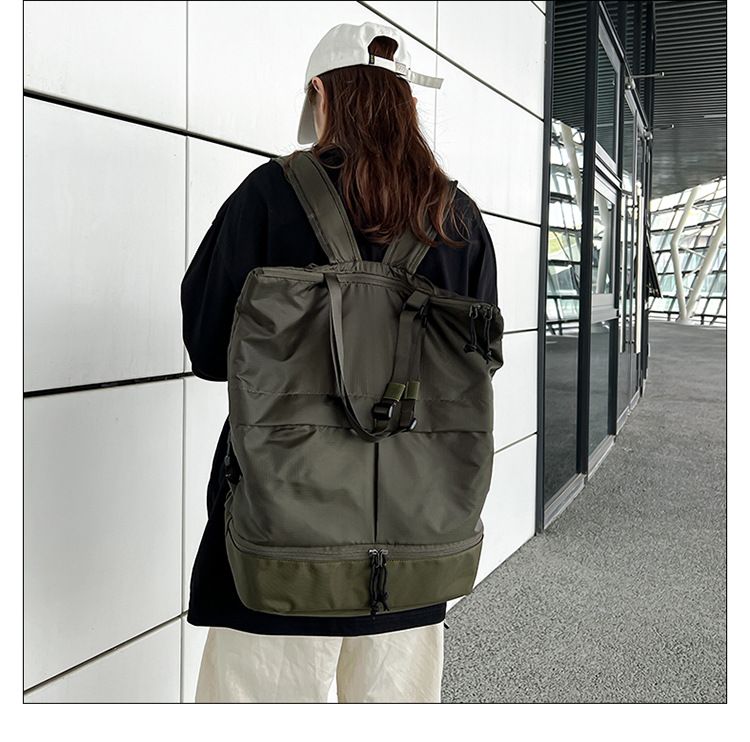 Zaino per uomini e donne Borse da trasporto per pendolari Borsa a spalla singola tinta unita Zaino in nylon antispruzzo di grande capacità Alla moda_voghion.com