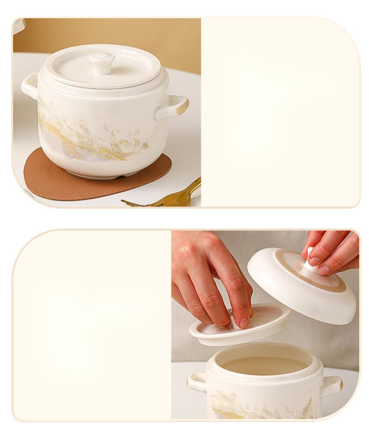 mit Deckel, Spezialschüssel aus Keramik in Unterglasurfarbe, wasserdichter Eintopfbecher, Dampfschüsselteller für gedämpfte Eier_voghion.com