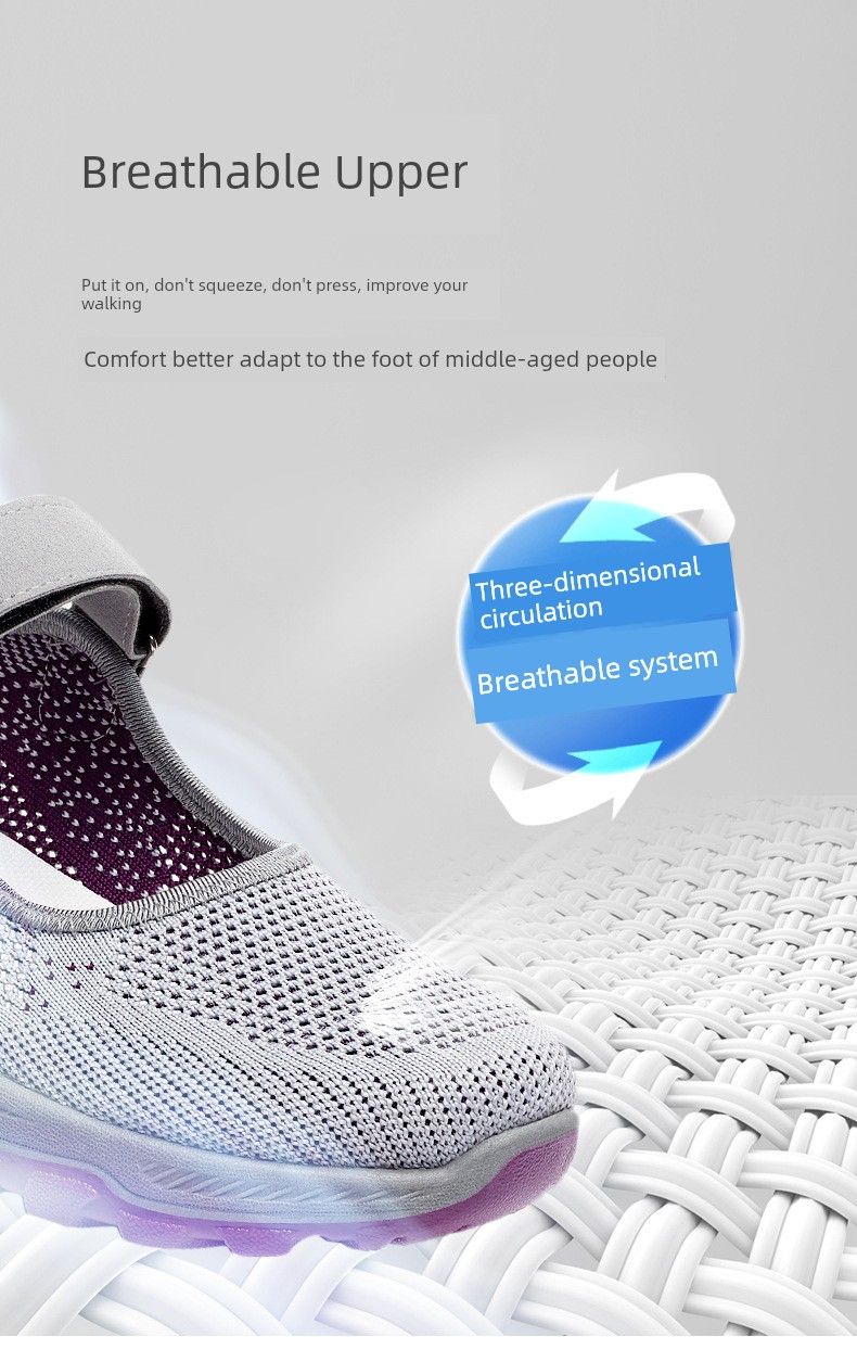 Non-Slip Comfortable Velcro Middle-Aged And Elderly Flats Walking Shoes_voghion.com