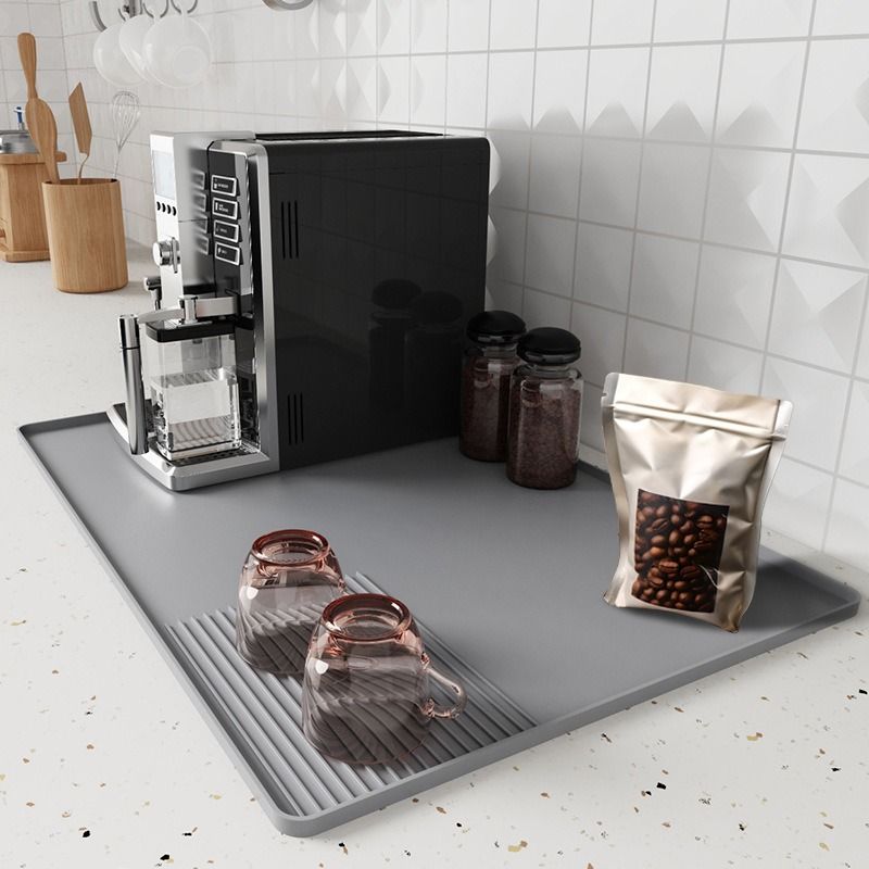 Abtropfmatte für Kaffeemaschinen – rutschfeste, hitzebeständige Silikonunterlage für Espressomaschinen, Kaffeebar, Arbeitsplattenschutz, wasserdichte Küchenmatte_voghion.com