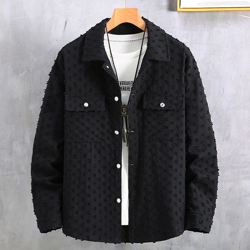 Men's Clothing Fat Jacket Plus Size Spring And Autumn New Loose Denim Lapel Trendy Jacket_voghion.com