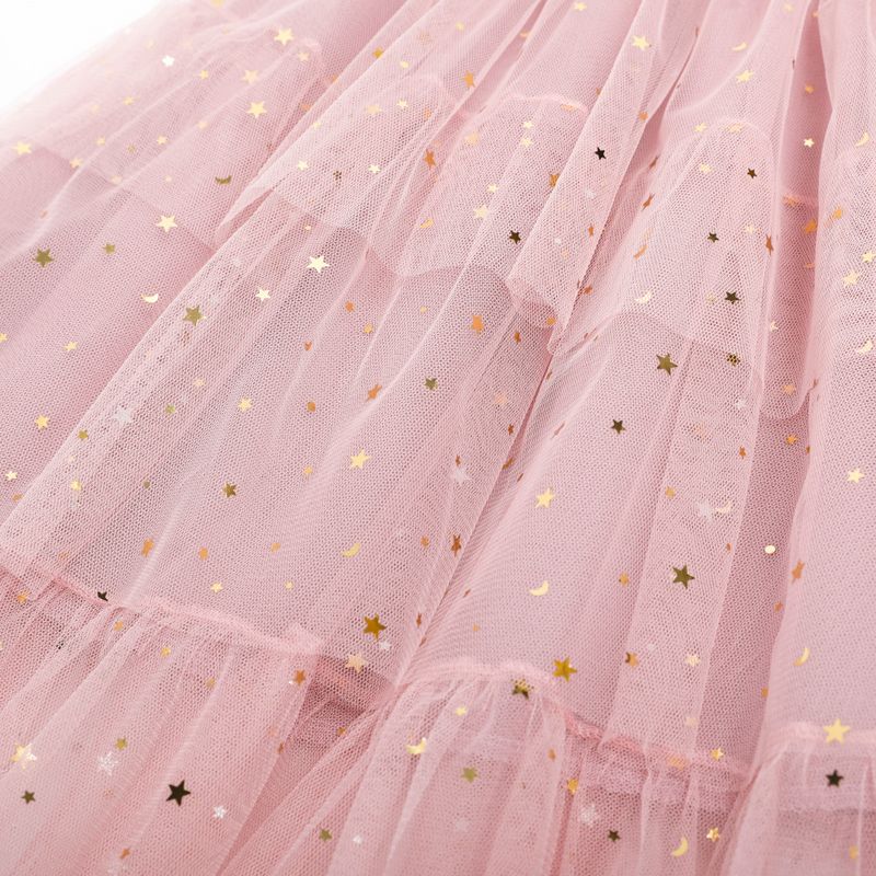 Robe mère et fille, nouveau style d'été 2025, célébrité coréenne sur Internet, vêtements pour enfants, robe de princesse, robe en maille étoile rose_voghion.com