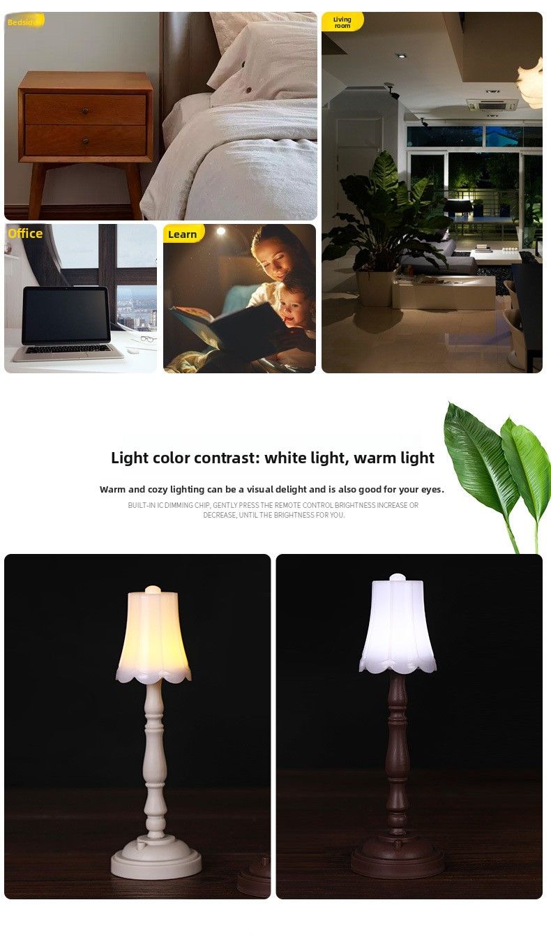 Lampada da tavolo piccola con protezione per gli occhi, stile europeo, piccola, ornamento, luce per atmosfera di celebrità su Internet_voghion.com