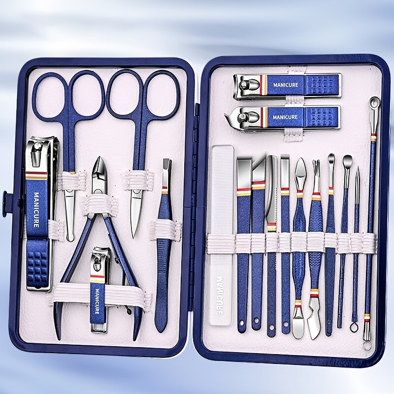 Conjunto de manicure, cortador de unhas dos pés e dos pés em aço inoxidável, lixas de unha, cortador de unhas, utensílios de cuidados pessoais, para homens e mulheres_voghion.com