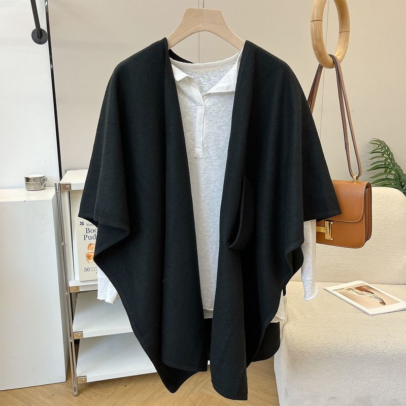 Damenschals Neuer Retro-Schal-Cape-Mantel für Frauen Frühling Herbst Winterkleidung High-End-Mode All Match Loose Outer Wear_voghion.com