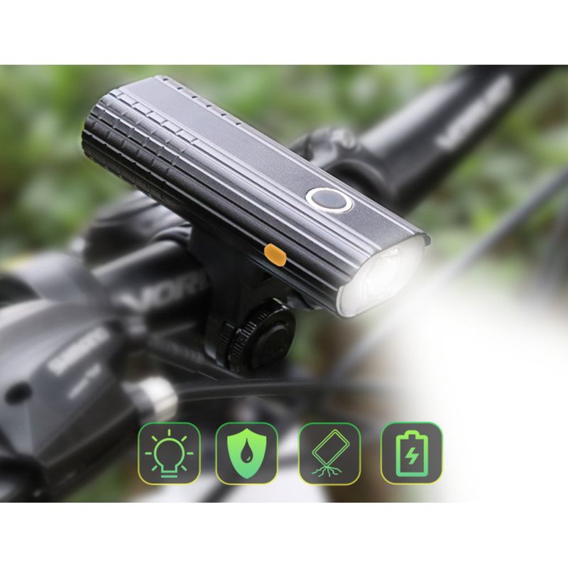 Mini luz de bicicleta de liga de alumínio, bateria de longa duração, alto brilho, carregamento USB, acessórios à prova d'água para passeios noturnos_voghion.com