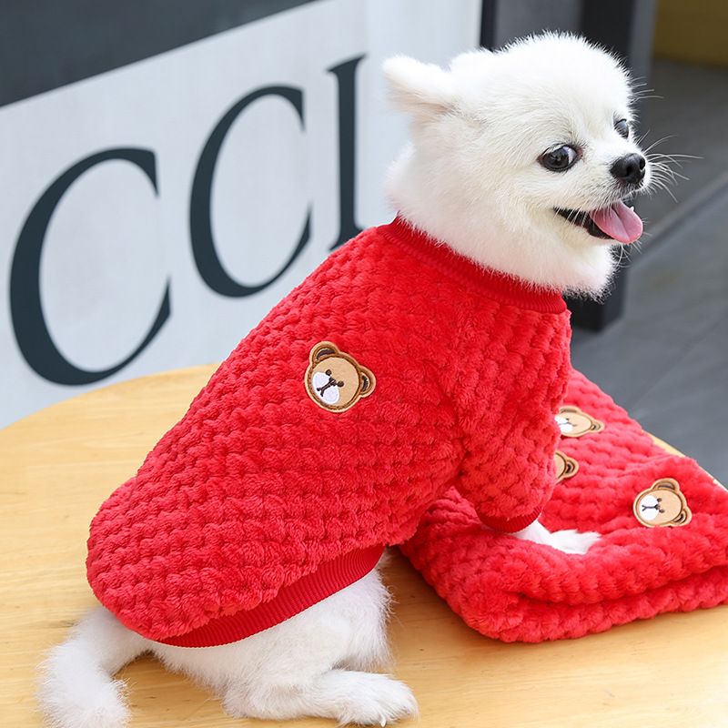 Ropa para perros pequeños y grandes, ropa para gatos, otoño e invierno, nuevos suministros para mascotas, ropa de vellón, método, cubo, ropa de dos patas, cuadros_voghion.com