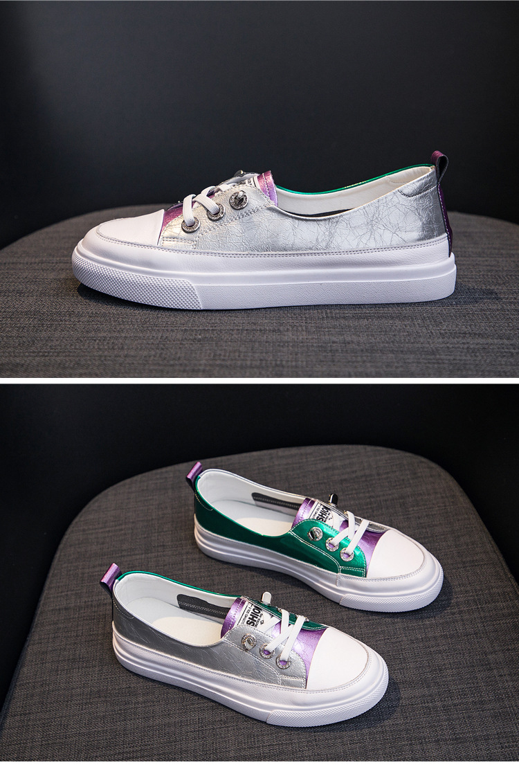 Genuine leather small white for women in spring 2024, new versatile one legged shallow mouth single shoe, cowhide color_voghion.com