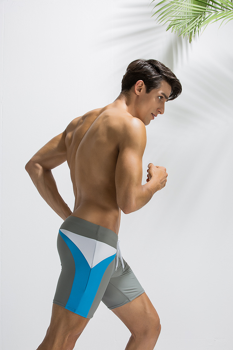 Maillot de bain en nylon à séchage rapide pour homme, grande taille, assorti aux couleurs, quatre points, boxer pour homme_voghion.com