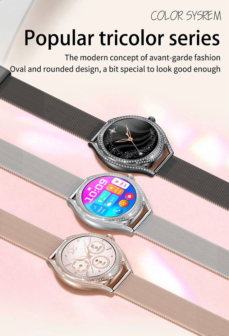 Smart Fashion Watch For Women Heart Rate Sleep Monitoring Multi Function Waterproof Pedometer Sports Watch_voghion.com