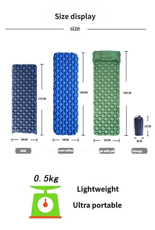 Thickened Outdoor Foldable Portable Tent Nap Ground Moisture-proof Single Double Egg Nest Inflatable Mat_voghion.com