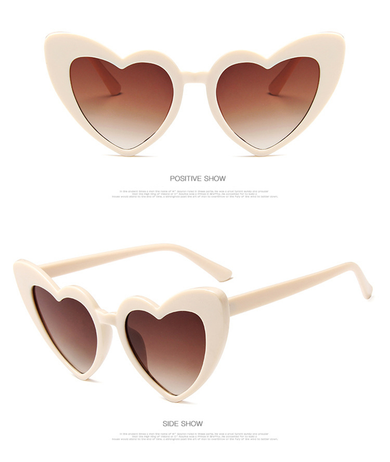 Hjärta Solglasögon Kvinnor Stor Ram Personlighet Solglasögon Sexiga Söta Glasögon Gradient Lins Märke Designer nyanser Oculos_voghion.com