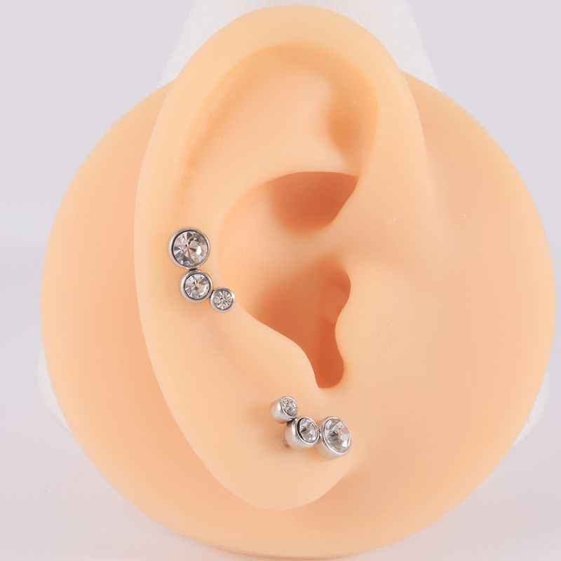 Brincos de Cristal e Fiat Cravo, 1 peça, aço cirúrgico 316L pe, diamante 16G, brinco feminino estilo punk_voghion.com