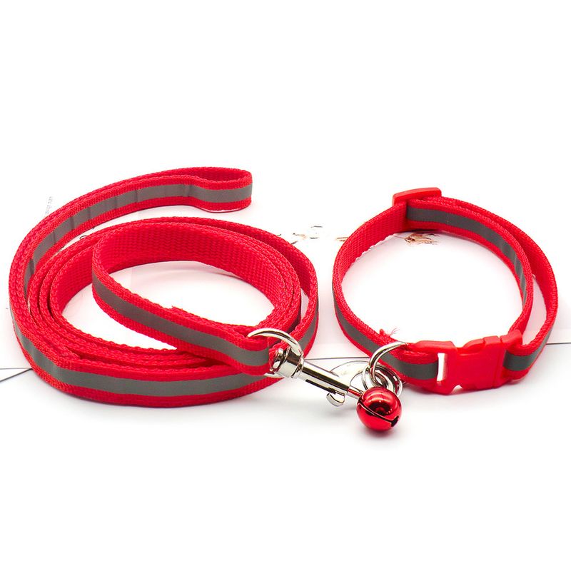 Fabric With Reflective Straps Walking Pet Leash Dog Cat Travel Non-Telescopic Anti-Lost_voghion.com