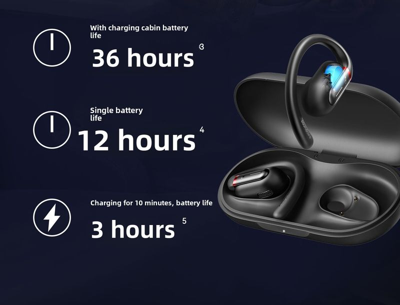 Căști Bluetooth V30i, cu conducție osoasă, montate pe ureche, confortabile, pentru sport, alergare și călărie, A3873_voghion.com