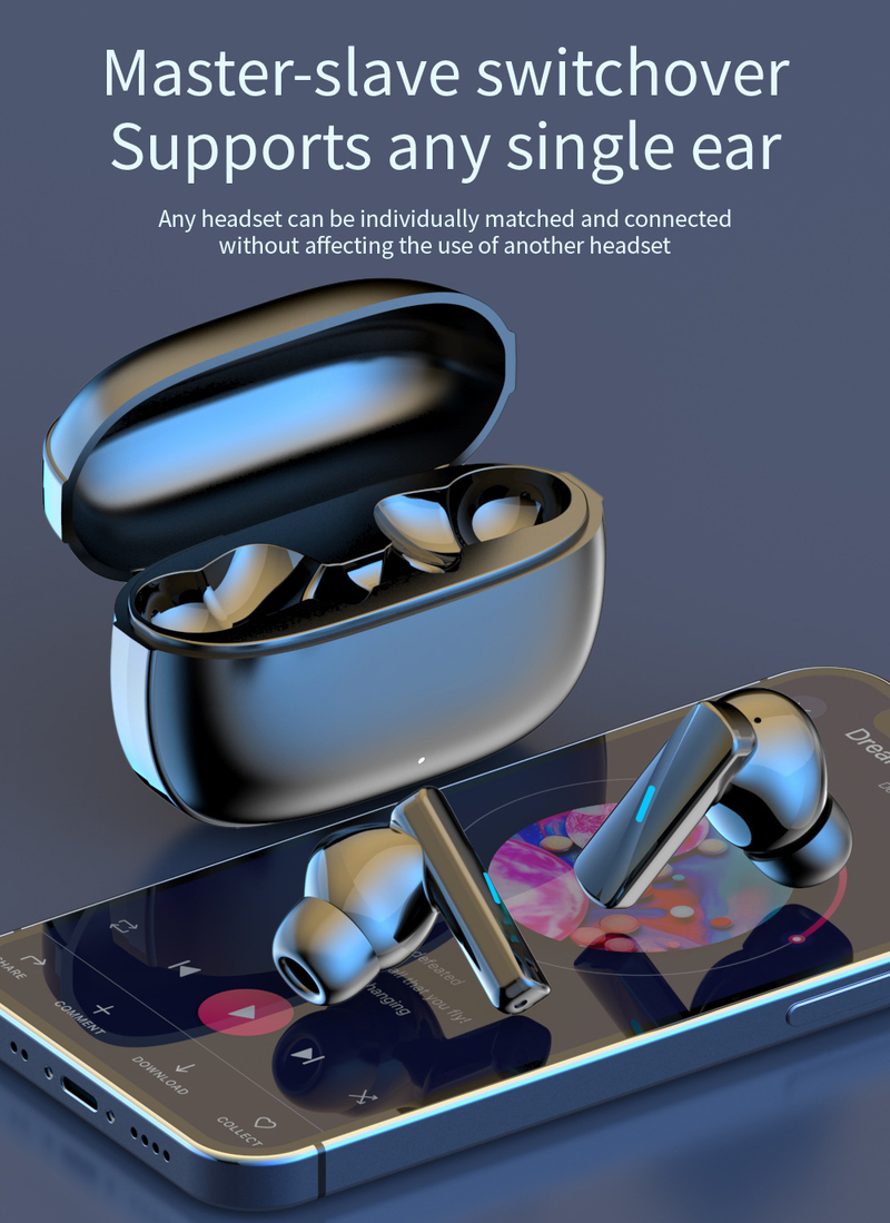 Mate50ANC ENC 5.3 Digital Display Ear Clip On-Ear Non-In-Ear Wireless Bluetooth Earphones_voghion.com