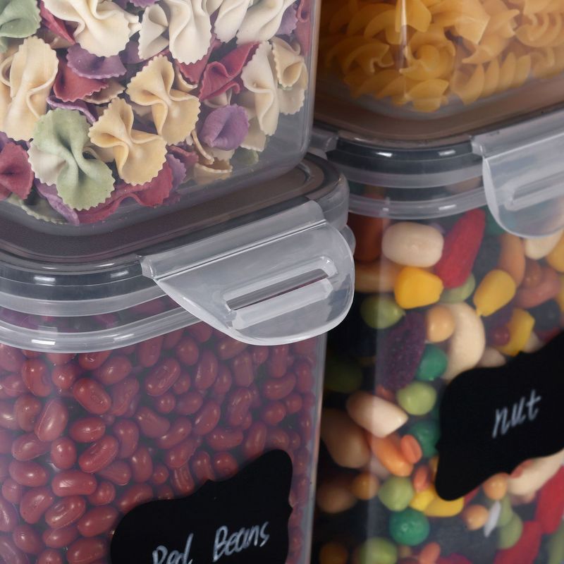 Set de 14 borcane sigilate pentru bucătărie, cutie de depozitare din PP de calitate alimentară, borcan transparent din plastic pentru cereale_voghion.com