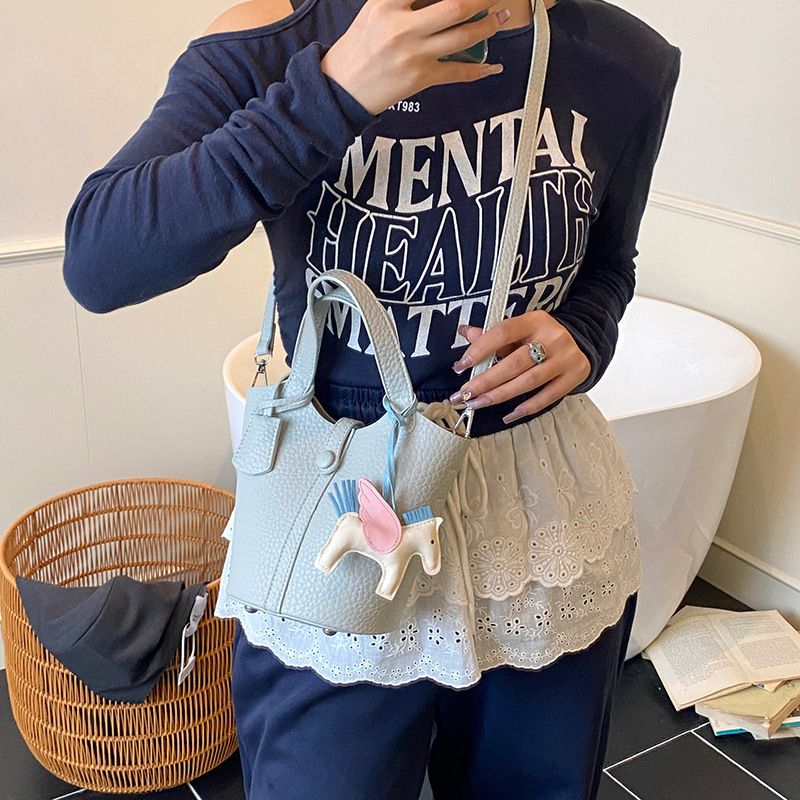 Lychee Pattern Handbag For Women, Large Capacity, 2025 New Summer Simple Versatile Shoulder Crossbody Mother-Daughter_voghion.com