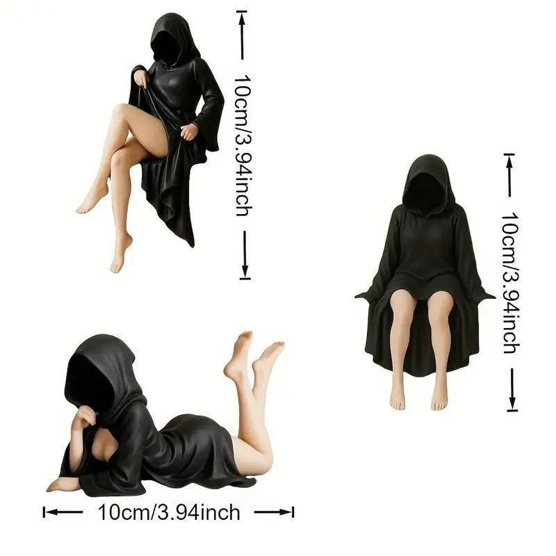 Black Robe Queen Halloween Mysterious Bookshelf Desktop Decoration Figurine_voghion.com