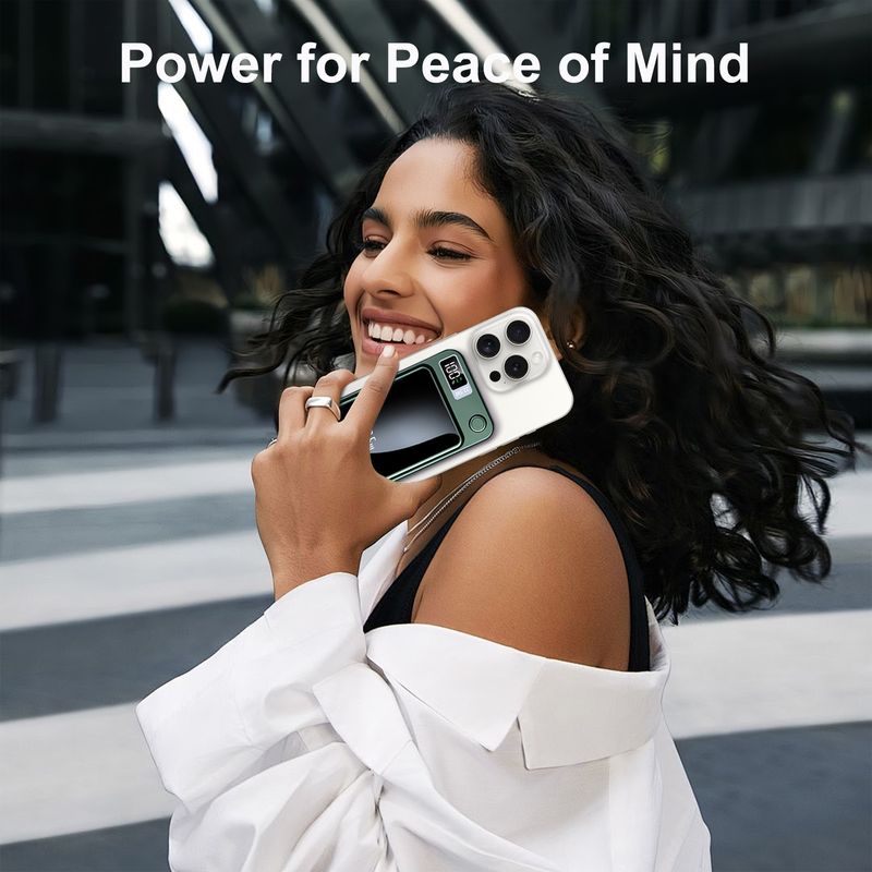 10000mAh Magnetladegerät Power Bank Wirele 22,5W USB-C Faltbarer Ständer LED-Anzeige für iPhone 16/15/14/13/12 Alle_voghion.com
