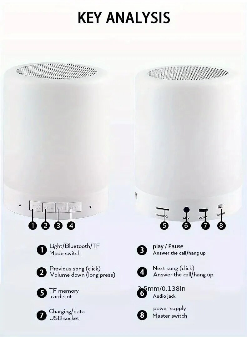 Bedside Table Lamp Wireless Bluetooth with Speaker Touch Light Colorful LED Night Dimming Atmosphere Table Lamp for Kid Gift_voghion.com
