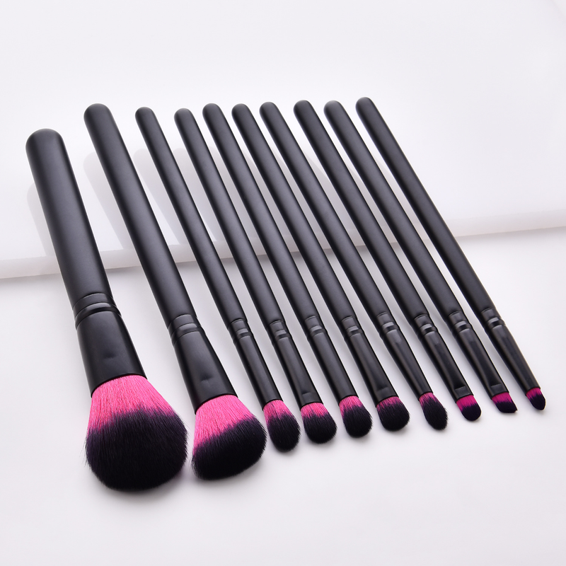 10 stücke make-up pinsel schwarz schwarz lila haar set beauty-tools make-up-tools neue produkt GUJHUI_voghion.com