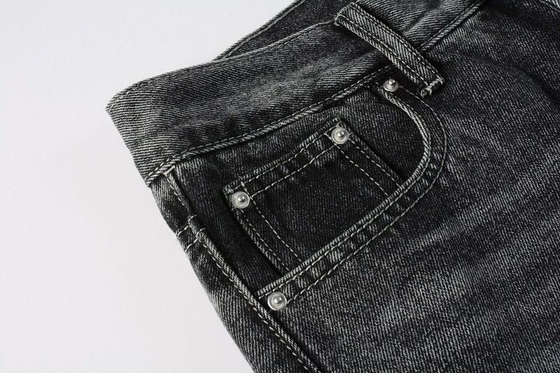 Men's Clothing gradient contrast color matching, whitening, flared washed jeans, flared jeans_voghion.com