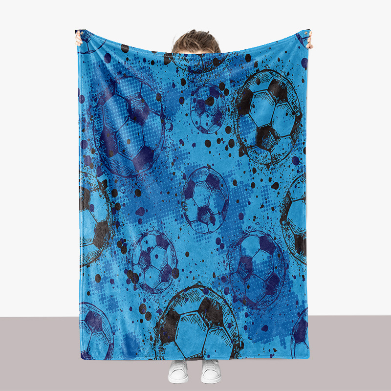 Graffiti-Fußball-Serie Flanell 3D-Digitaldruck Sofa verdickte Bezug Decke_voghion.com