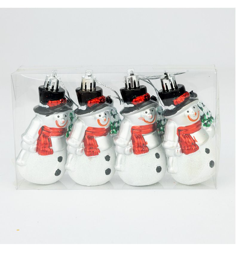 4 pezzi/scatola Decorazione per albero di Natale Nuovo Natale Nordico Dipinto Pendente in resina Appeso Pupazzo di neve Appeso Creativo_voghion.com