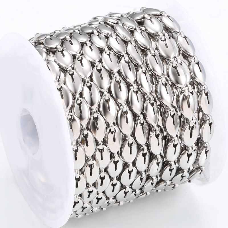 Gioielli e accessori Catena da calcio in acciaio inossidabile Catena ovale Semplice chiusa Collana da uomo e da donna Bracciale Catena in acciaio inossidabile Fai da te Spot_voghion.com