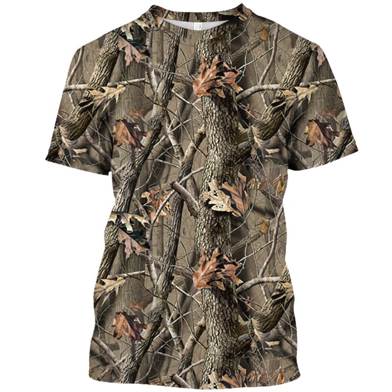 Outdoor Camouflage Jungle Camo Sommer Herren T-Shirt Lustiges O-Ausschnitt Schnelltrocknend Lose Jagd Tough Guy Persönlichkeit Kurzarm Top_voghion.com
