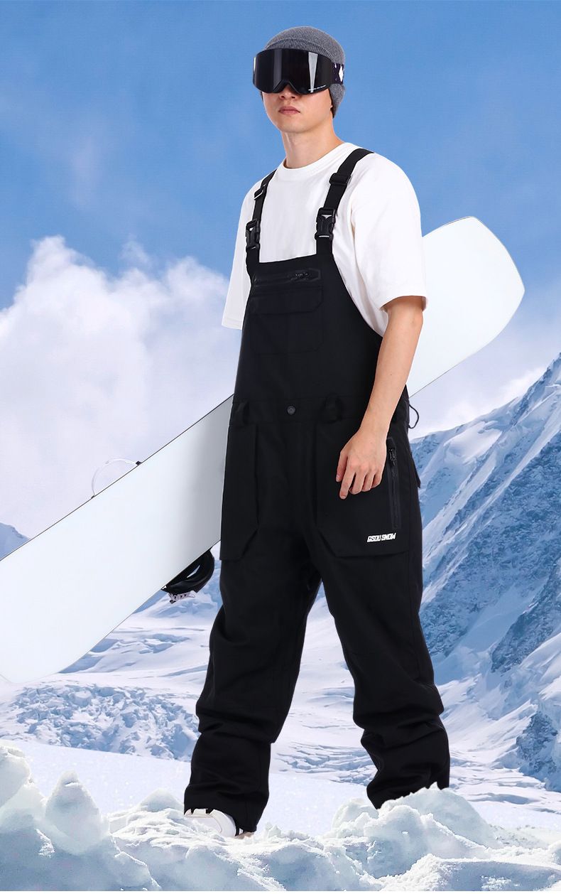 001 2425 New Me, Widproof, Warm, Waterproof, Sigle Ad Double Board, Foreig Trade Oe-Piece Ski Pats With Straps For_voghion.com