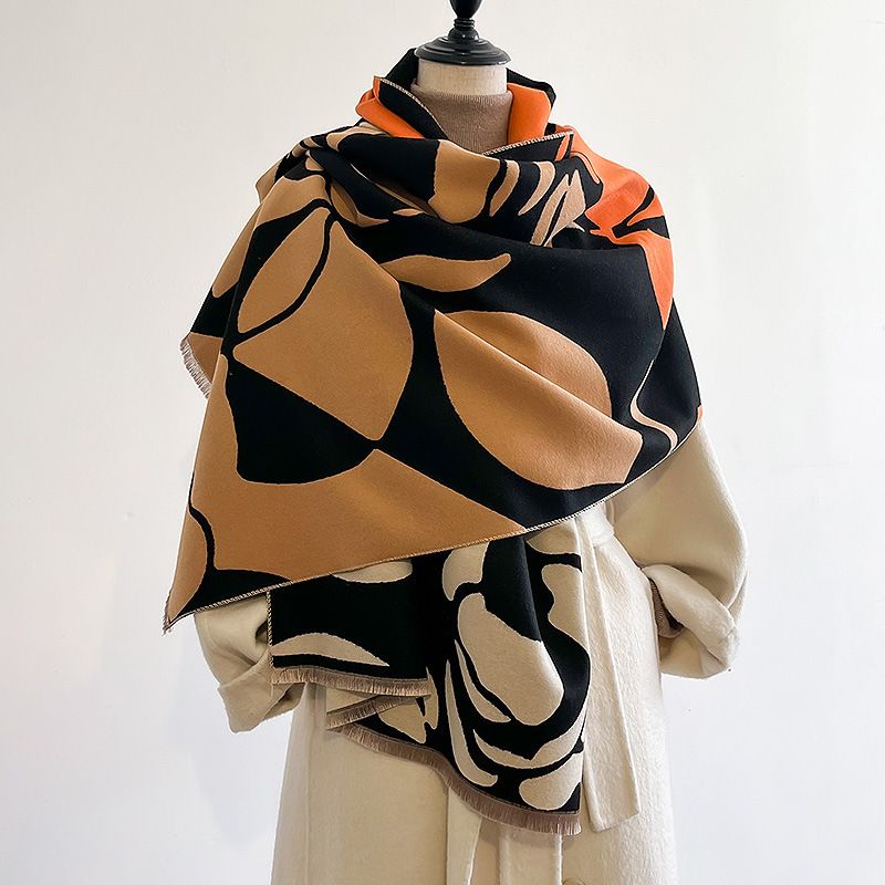Design High-End-Kaschmirschal für Herbst und Winter, verlängerter, warmer Schal für Damen, vielseitige Farbabstimmung_voghion.com