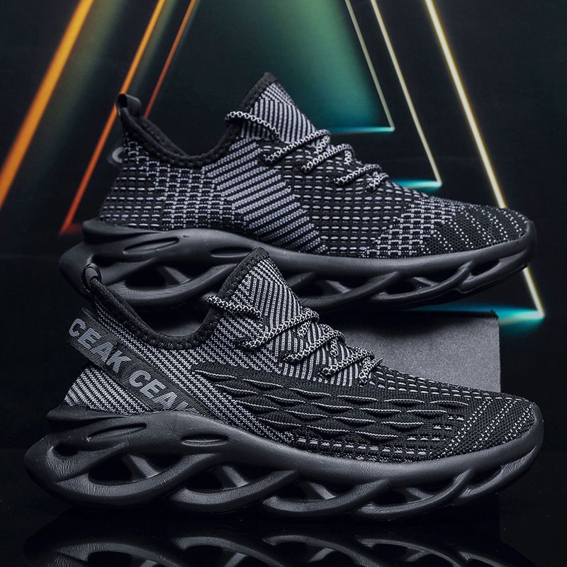 Scarpe da uomo alla moda con suola spessa, in tessuto a squame di pesce, taglie forti, di alta qualità, appiccicose e sportive estive_voghion.com