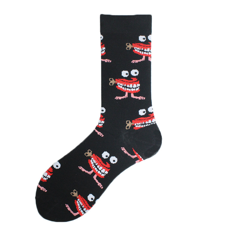 Eksplosiv til mænd og kvinder Harajuku modetrend Kreativ sjov Unisex bomuld mellemlange sokker_voghion.com