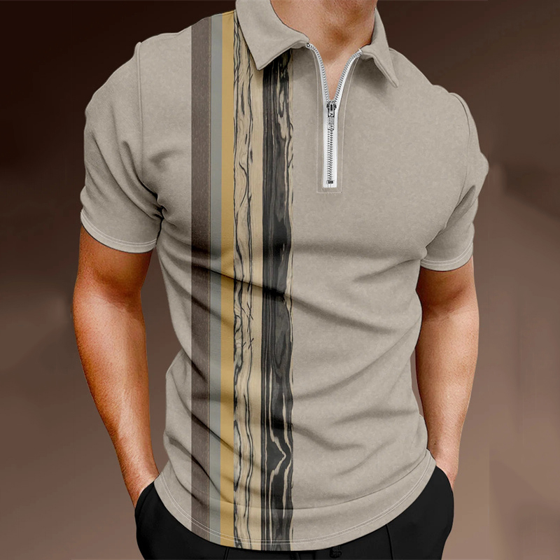 2023 ny pikétröja för män lätt affärsmässigt avslappnad kortärmad pikétröja för män mode T-shirt med slagslag_voghion.com