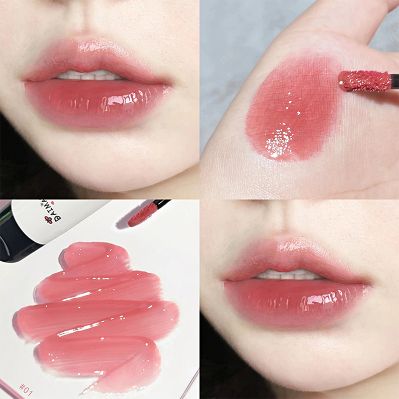 Specchio simpatico orso smalto per labbra lucidalabbra acquoso rossetto liquido gelatinoso trasparente a lunga tenuta impermeabile Womon Beau gloss stick_voghion.com