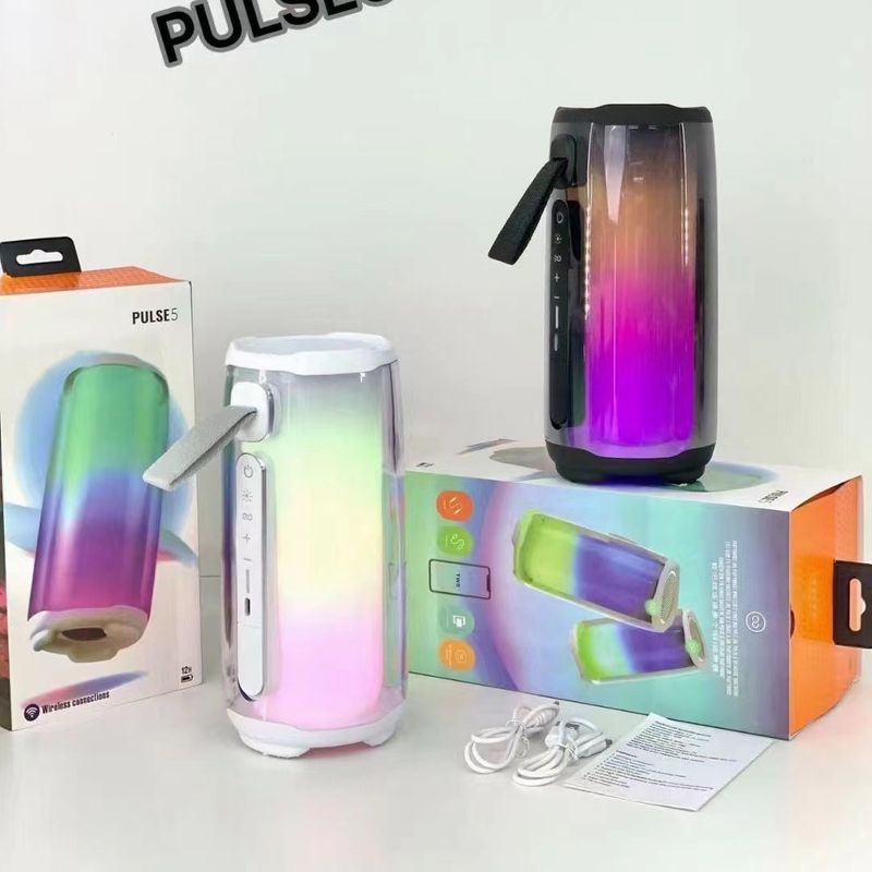 PULSE5 Pulse 5 Bezprzewodowy głośnik Bluetooth z 64-bitowym systemem dźwiękowym RGB Luminous Color Light_voghion.com
