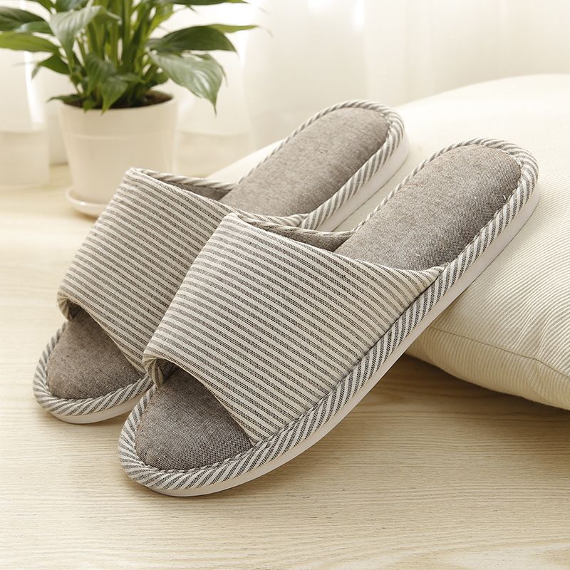 Neue kleine frische Vierjahreszeiten-Leinenschuhe für Männer und Frauen im japanischen Stil zu Hause, rutschfeste Hausschuhe mit Holzboden für Paare_voghion.com