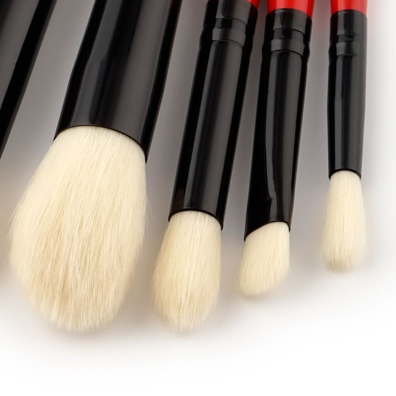 Set di 6 pennelli per trucco, strumenti per il trucco, pennello per fondotinta rosso grande, pennello per ombretto GUJHUI_voghion.com