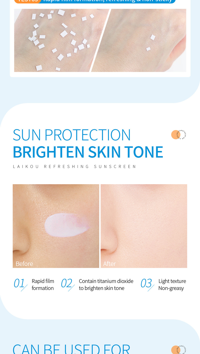 Päikesekaitsekreem Niisutav Värskendav Valgendav Päev Rasueritust Kontrolliv Päikesekaitsekreem Pleegitav Näohooldus SPF 50 plokk_voghion.com