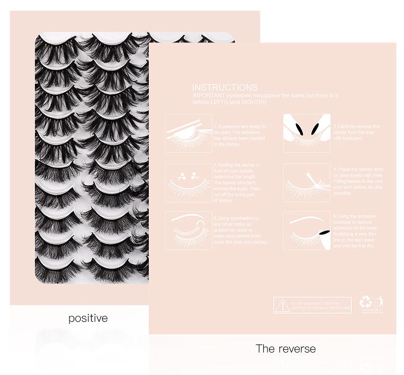 False Eyelashes 20 Pairs Of Mixed Mink Eyelashes In Boxes, False Eyelashes, Hard Stems, Thick And Curled Eyelashes_voghion.com