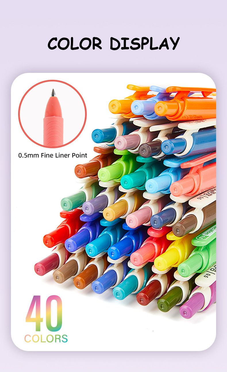 S686 10-Color Retractable Gel Pens Set - 0.5mm Fine Tip, Quick-Dry Ink For Note Taking, Journaling, Drawing & School Supplies (Assorted Colors)_voghion.com